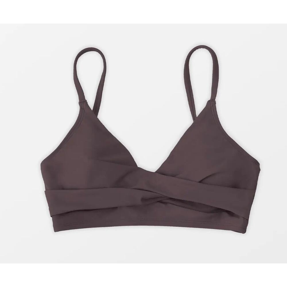 Cupshe Brown V-Neck warp twist bikini top Medium